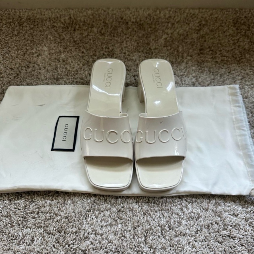 Gucci rubber slides Women's off white Mules